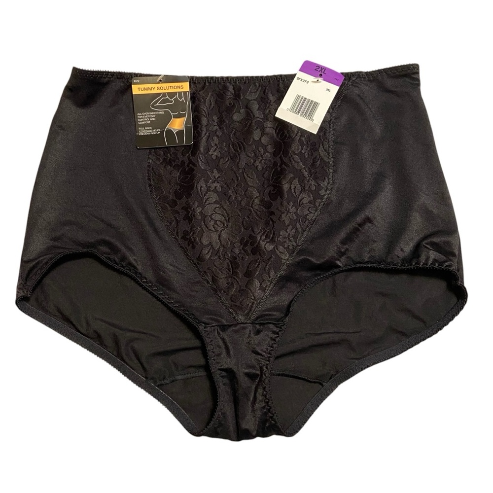 Bali Tummy Solutions Targeted Shaping System Panty Sz 2XL Black DFX372